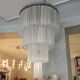 Lamp art deco style metal & crystal