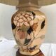 Former ceramic potiche lamp base wood - abat-day vintage beige fabric