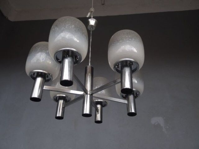 Luster chrome metal and blown glass 1970