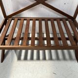 Solid oak terrace bench from the 70s