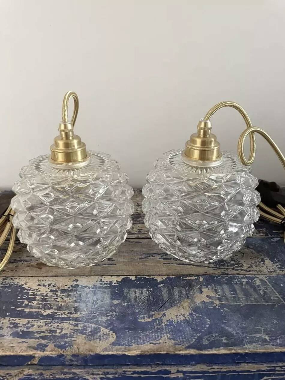 Lot de deux baladeuses vintage pomme de pin