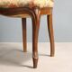 Pair of antique Louis-Philippe chairs in walnut and fabric, Italy, 19th century.