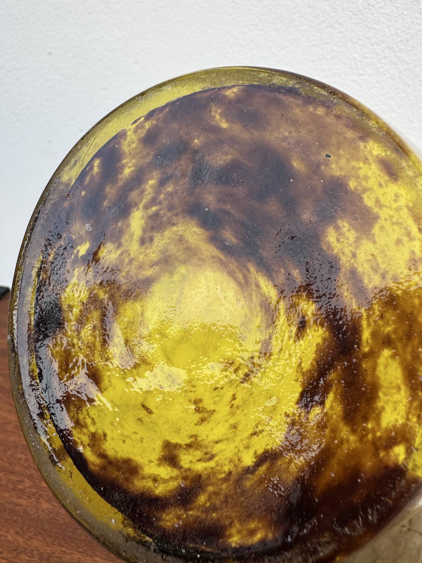 Large marbled yellow Art Deco vase