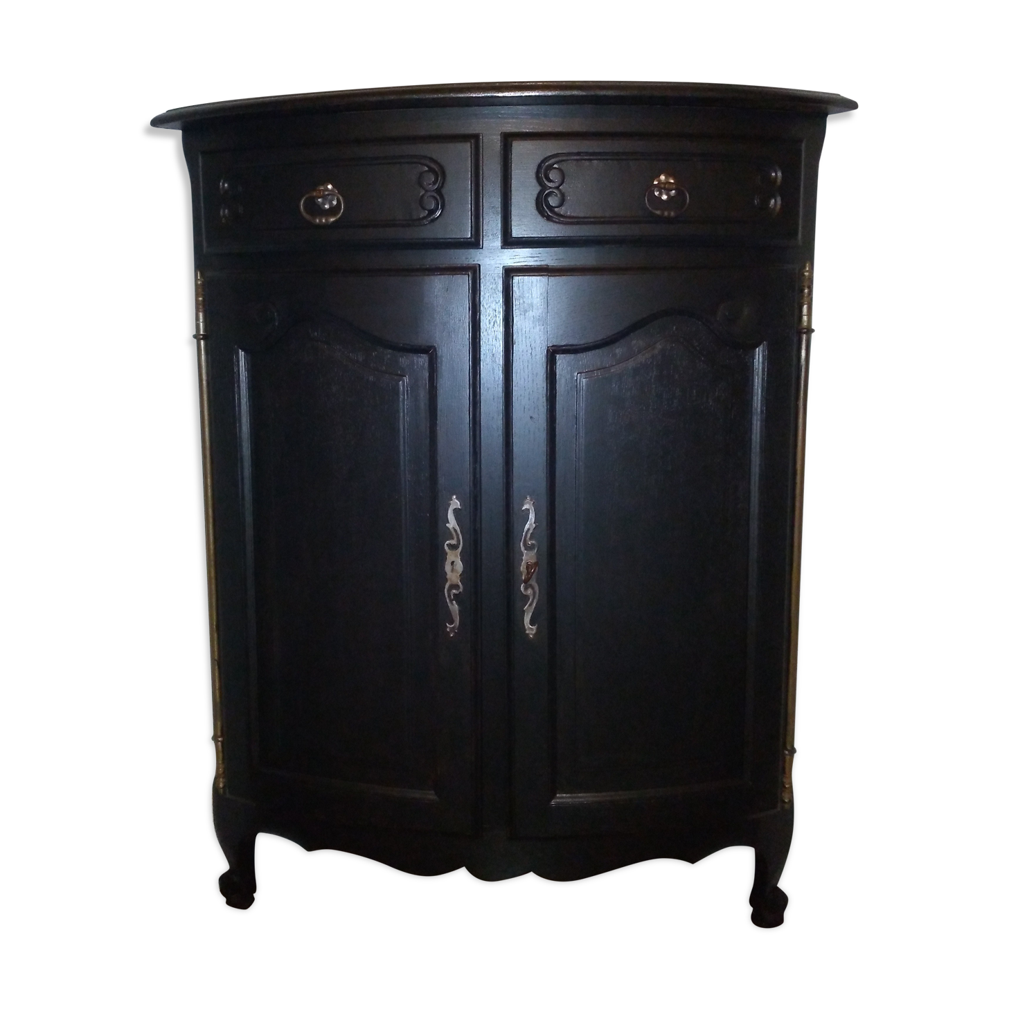 Corner sideboard louis XV style black