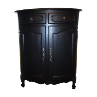 Encoignure, buffet d'angle style Louis XV noir