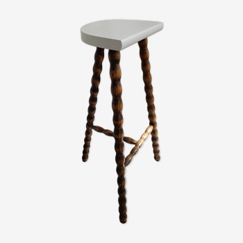 Tabouret haut demi-lune tripode