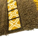 Vintage rug ochre yellow - brown / floor rug / wall tapestry