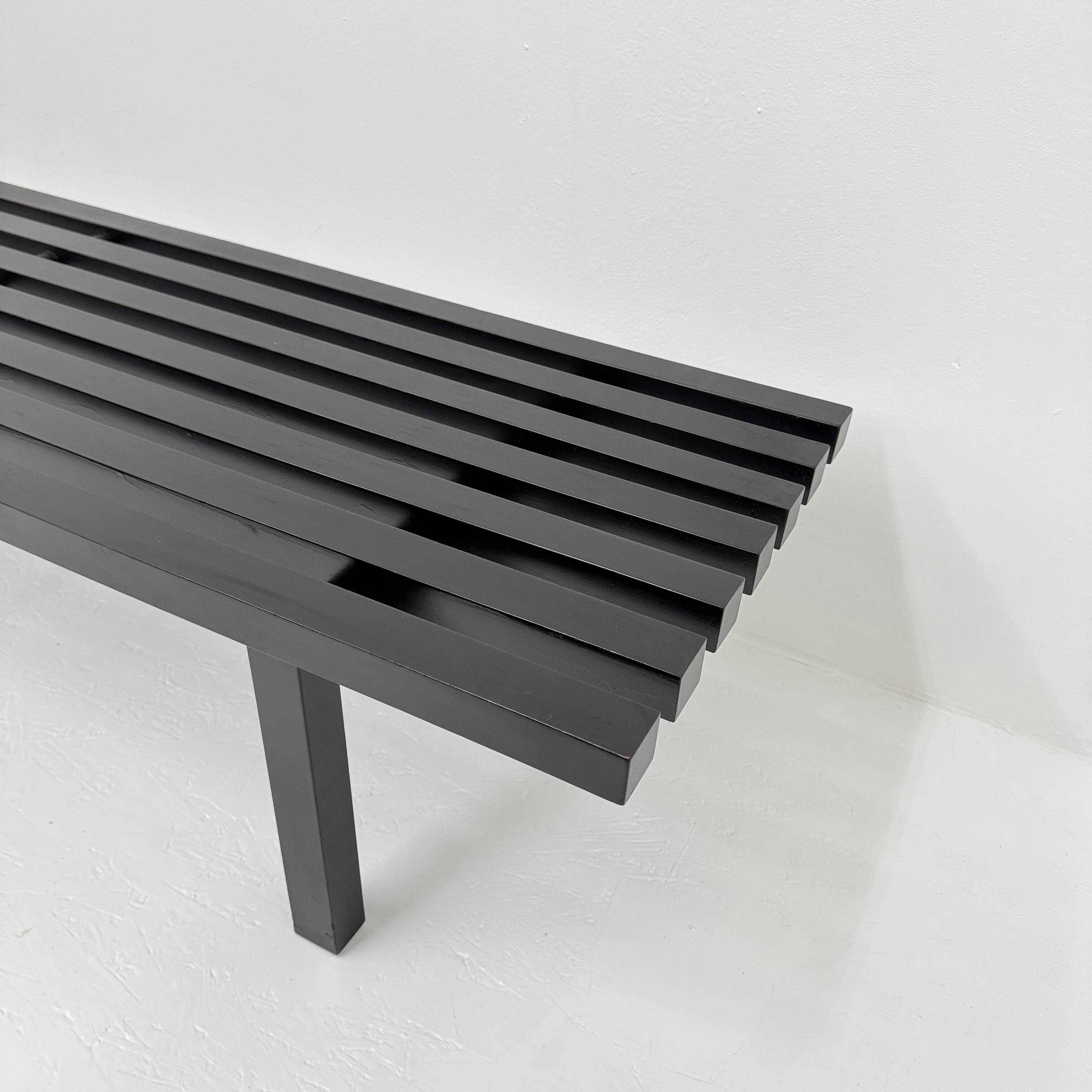 Mid-century slatted wooden bench Martin Visser style , 1970’s