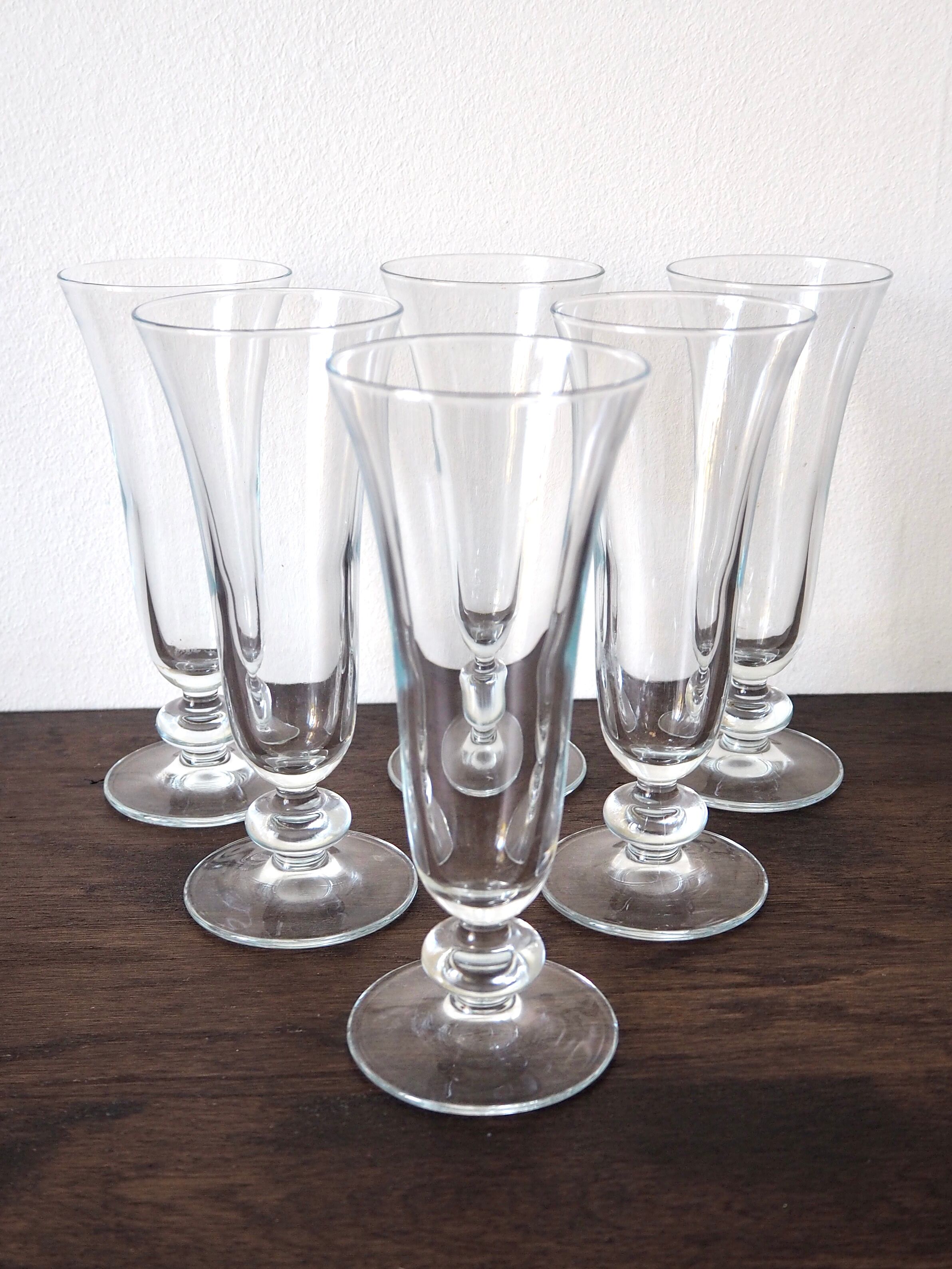 Set de 6 flûtes à champagne avec pieds boules