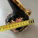 Vallauris vase or Monaco ceramic handmade black pink and gold