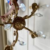 Louis XV style 5-branch brass and tassel chandelier