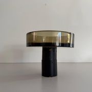 Flush mount in glass and yellow-brown metal by Seguso, 1950s, Italy.