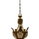 Vintage Bronze & Crystal Beaded Chandelier, 1950s