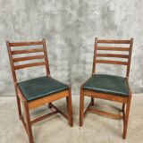 2 Bas van Pelt designer dining room chairs in walnut, 1930s