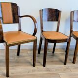 Pair of bridge armchairs and matching chairs – Art Deco style 1950