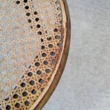 Curved wood cane bistro stool