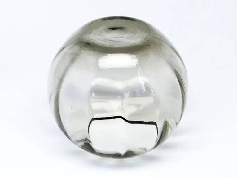 Art Deco sphere vase, glass, Niemen Glassworks, Poland, 1930s