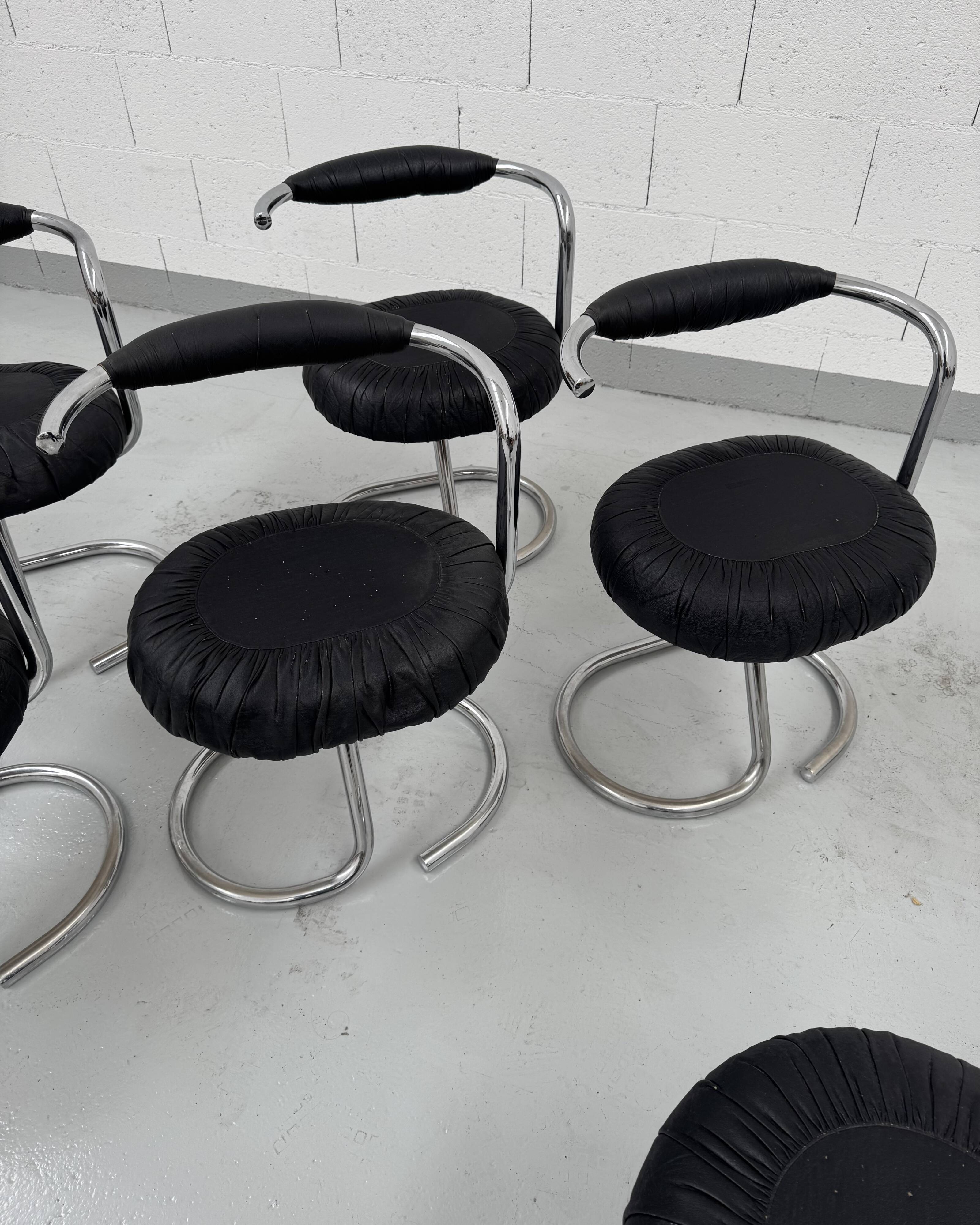 Ensemble de 6 chaises "Cobra" par Giotto Stoppino 70's