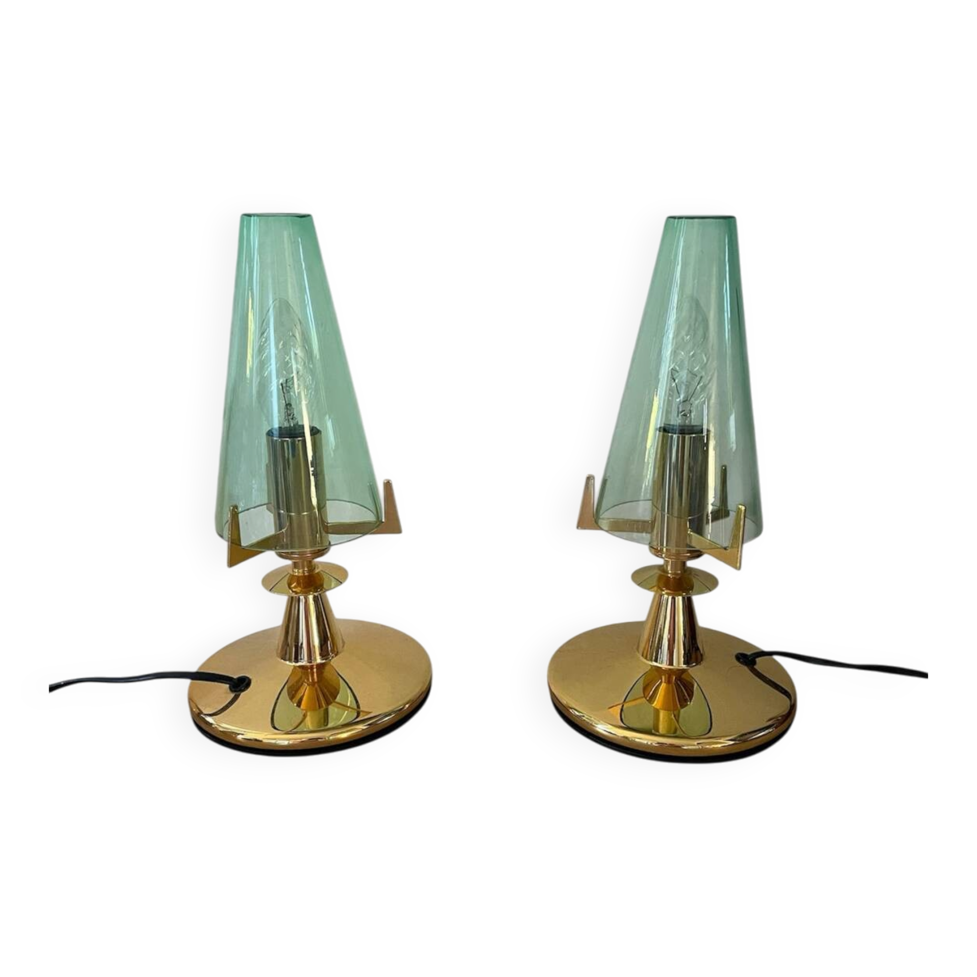 Pair of vintage Italian F.Fabbian bedside lamps