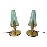 Pair of vintage Italian F.Fabbian bedside lamps