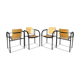 Series of 4 chairs minimalist 1980 design italy
