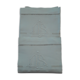 Antique pillowcases linen monogram DS
