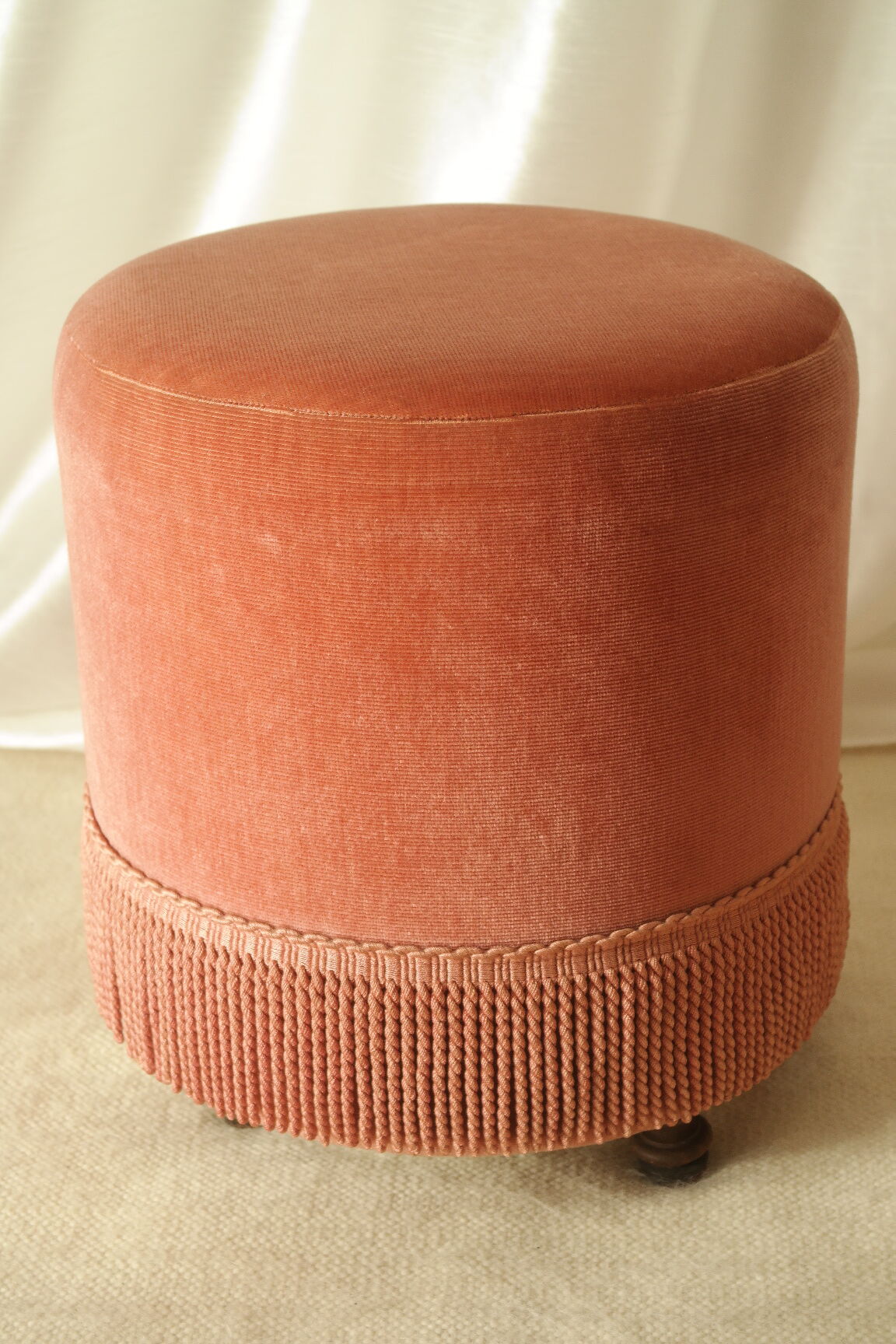 Ottoman ottoman vintage pink velvet