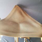 Wooden and leather folding stool