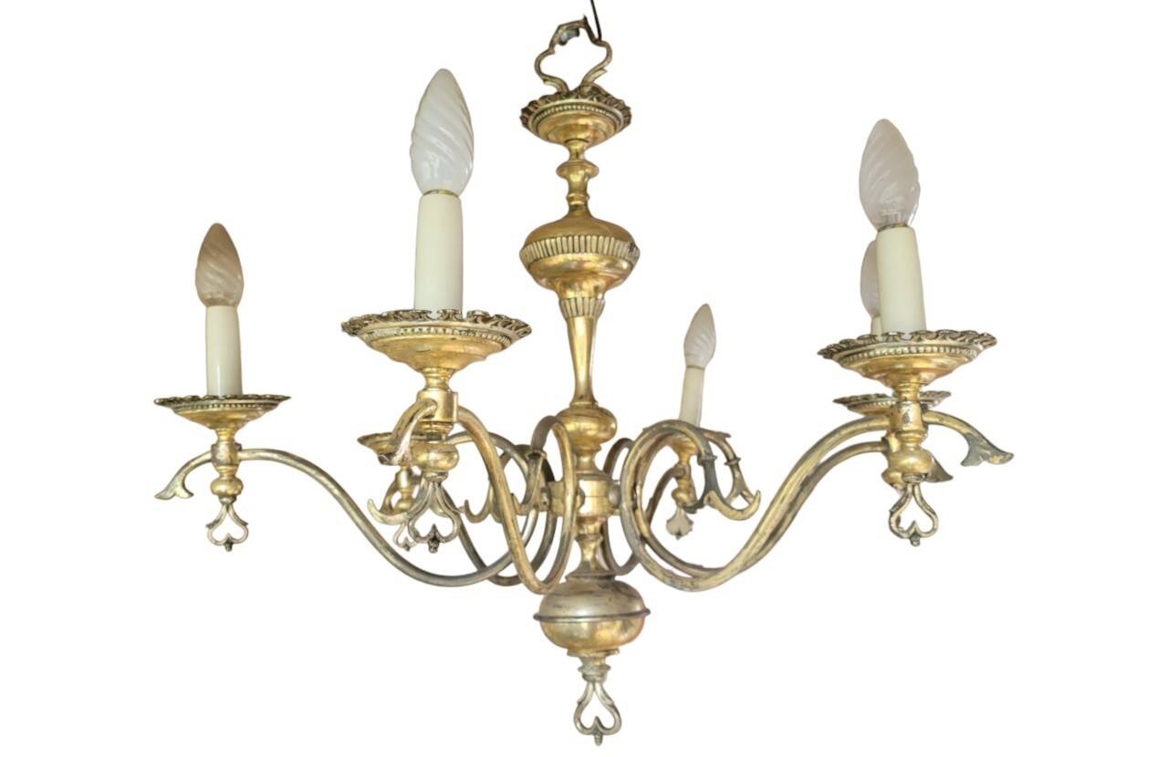 Old chandelier with beautiful patina