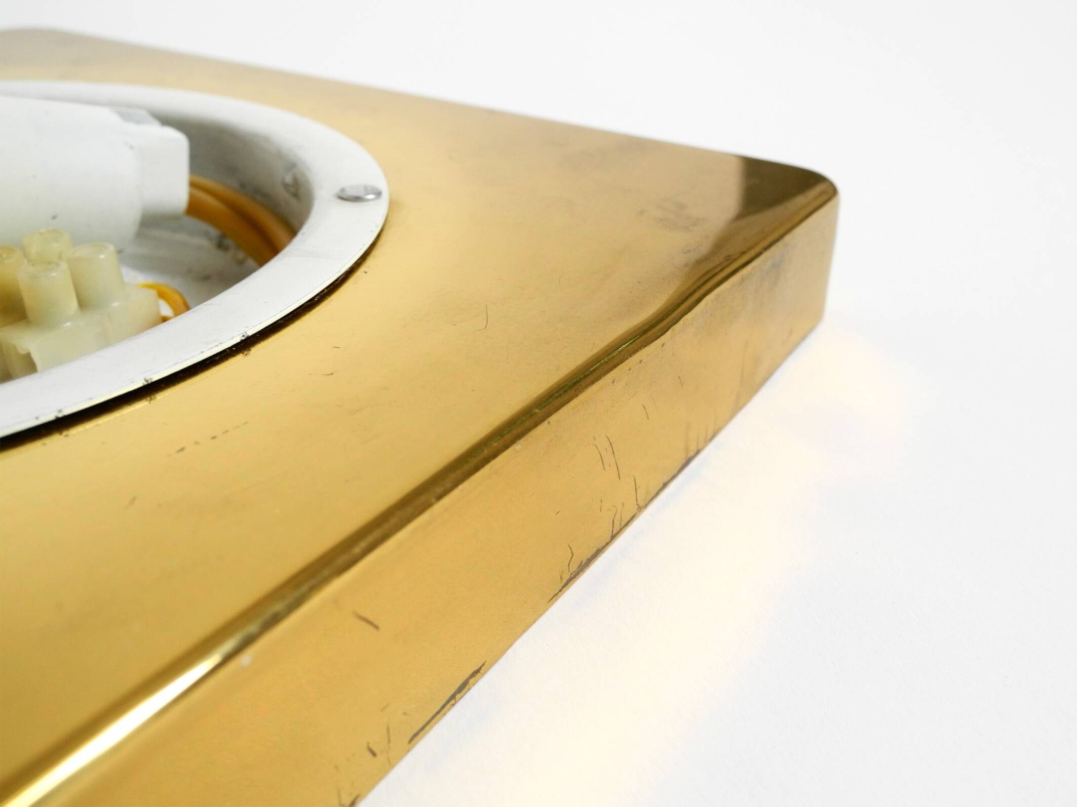 Two 1970s brass wall lamps by Rolf Krüger for Heinz Neuhaus Leuchten
