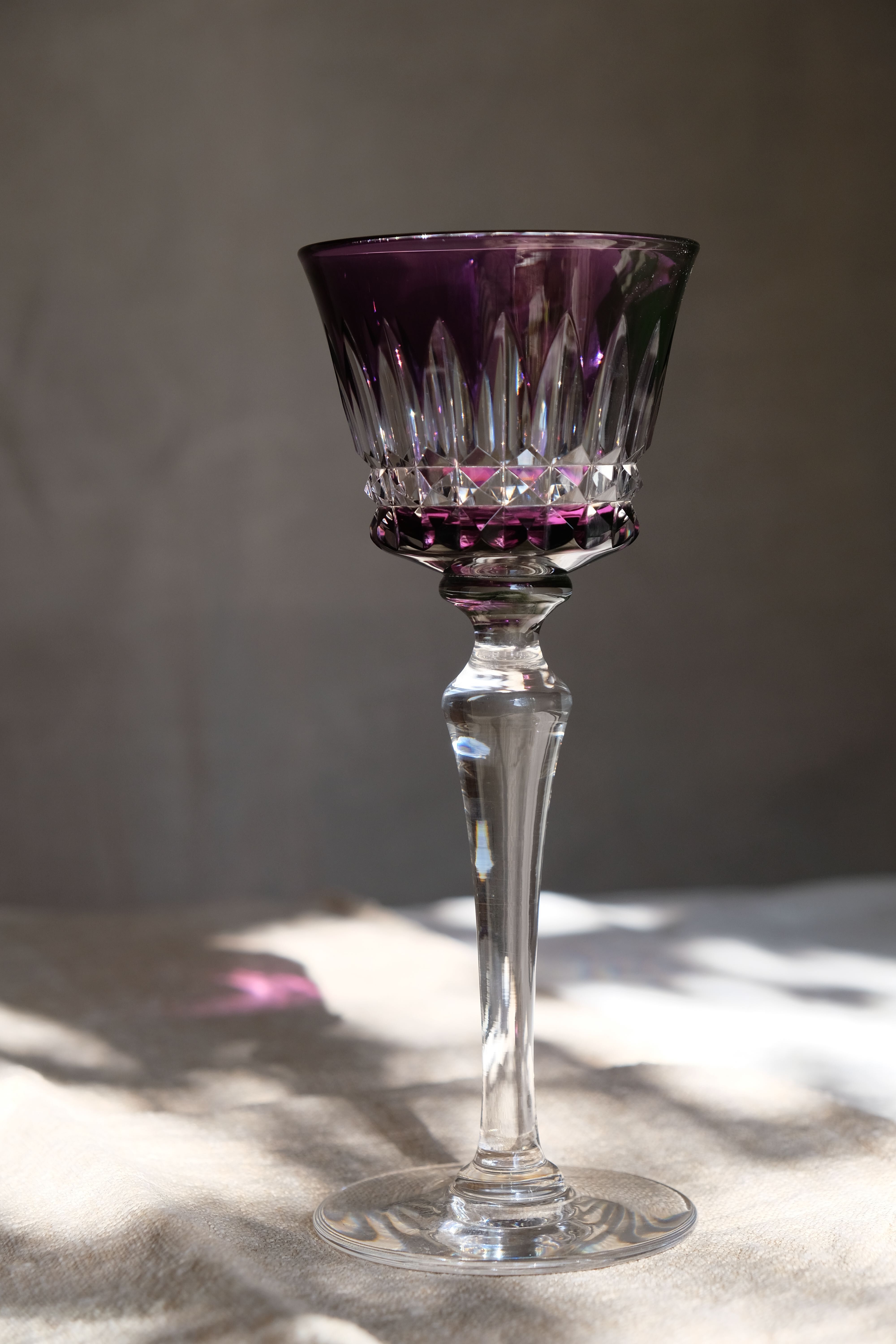 6 Baccarat glasses Piccadilly Model in colored crystal