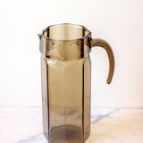 Octagonal pitcher made of smoked glass