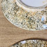 2 vintage Vallauris enamel dessert plates from the 70s