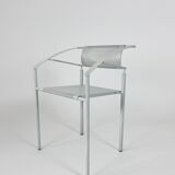 Vintage ‘Carrè VI’ metal arm chairs by Fly Line Italy 1990s