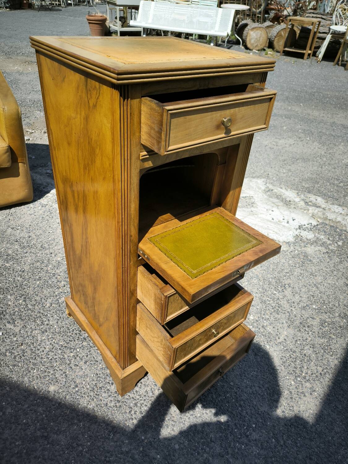 Small 4-sided Louis XVI style walnut cabinet