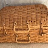 Vintage wicker suitcase