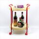 Vintage 1960s Red and Beige Bar Cart