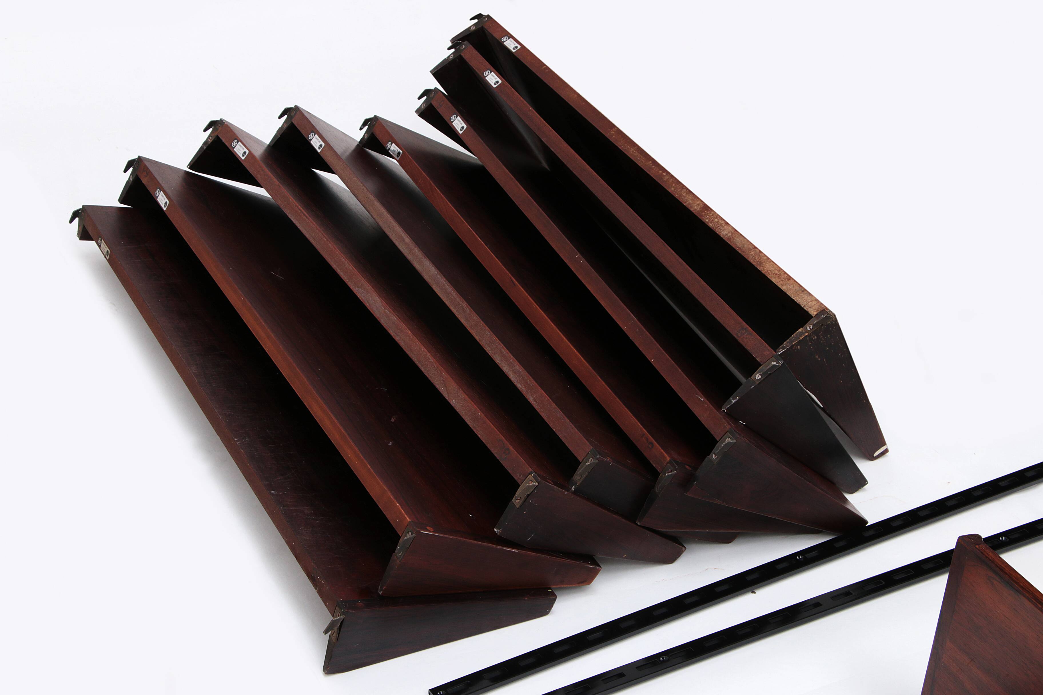 Modular Dark wooden Wall System from Kai Kristiansen - FM Møbler