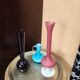 Lot de 3  vases soliflores en verre style mid century modern