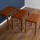 Retro teak 1960s midcentury gordon russell nest of tables in walnut & teak c.1960