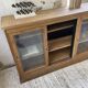 Oak sideboard with glass doors