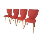 Suite of 4 chairs by Bistrot Baumann 800 by Swiss designer Max Bill 1950s