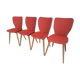 Suite of 4 chairs by Bistrot Baumann 800 by Swiss designer Max Bill 1950s