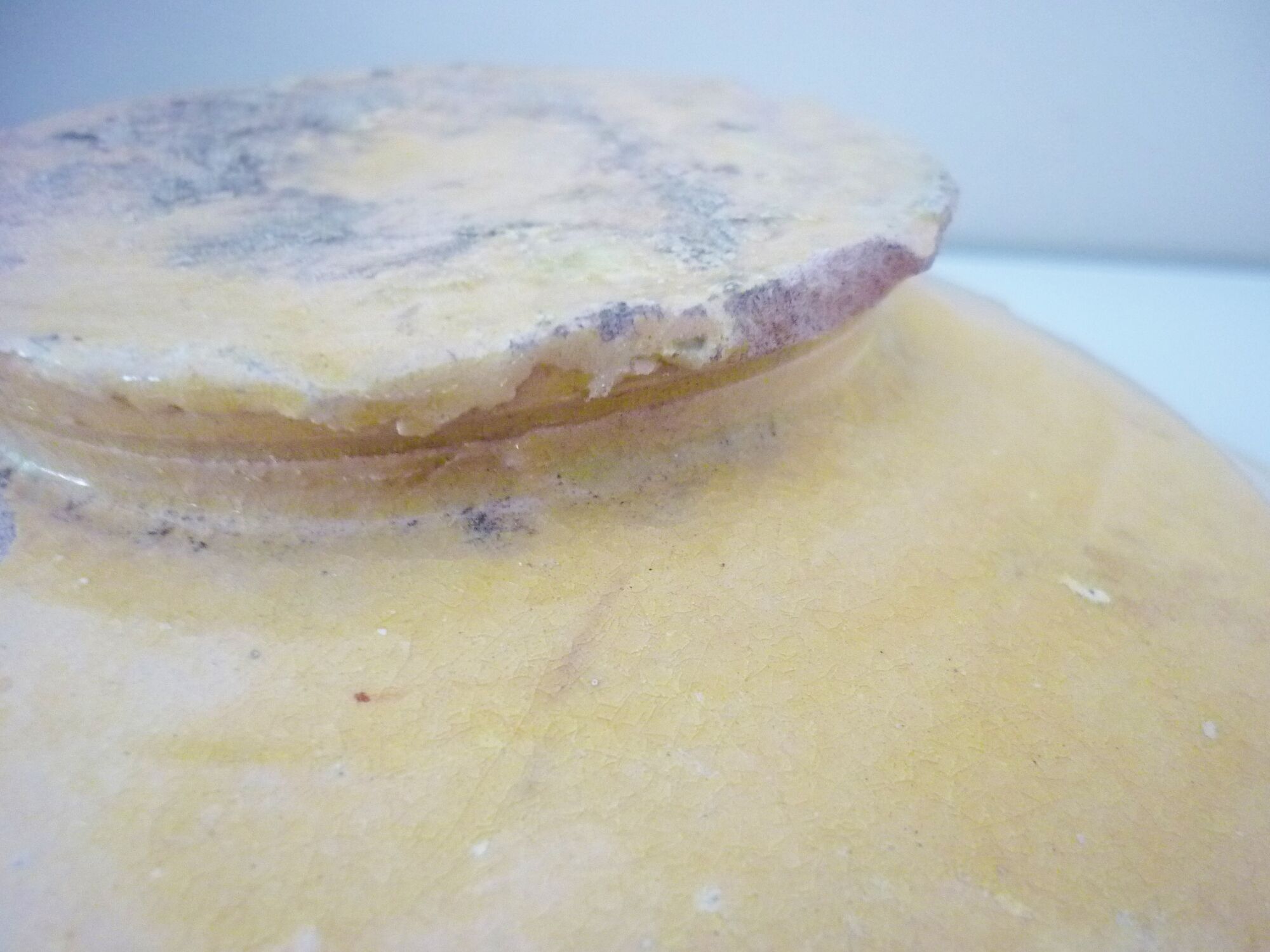Dish, old omelette turn, nineteenth, glazed terracotta, south of the France
