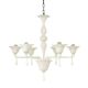 Contemporary Italian 6-Arm White Murano Glass Chandelier