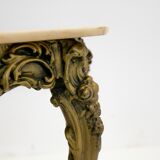 Antique golden mirror with console