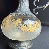 Glass or gold crystal ewer – Gallia Métal Alfénide for Christofle