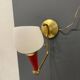 Vintage Brass & Red Adjustable Sconces – Set of 2 (1950s)