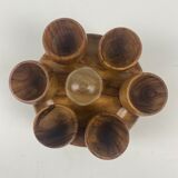 Set of 6 wooden cockroaches with storage support