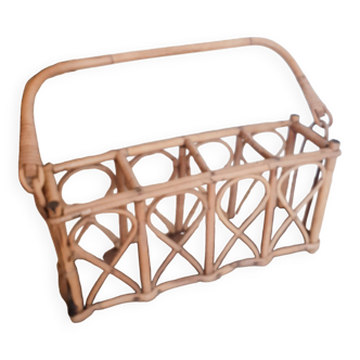 Rattan bottle basket, 50s